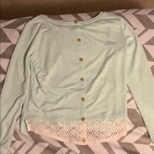 Long sleeve lace button up shirt